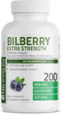 Bronson Bilberry Extra Strength Vaccinium Myrtillus, Promotes Eye Health, Non-GMO, 200 Vegetarian Capsules