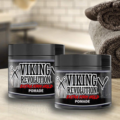 Viking Revolution Extreme Hold Pomade for Men, Style & Finish Your Hair, 2 Pack