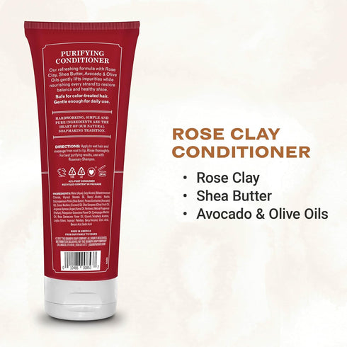 The Grandpa Soap Company Purifying Rose Clay Conditioner, 8 Fl Oz, Vegan & Sulfate Free