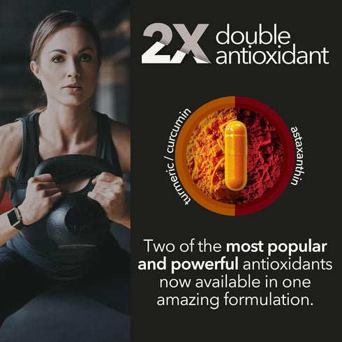 Organic Turmeric Supplement 1500mg,Triple Strength Astaxanthin 12mg,Turmeric Curcumin Supplement,Black Pepper Antioxidant for Absorption, Immune, Joint, Back & Knee Support,Vegan,Gluten-Free, 30-Days
