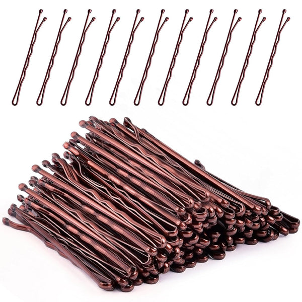 MORGLES 2 Inches Brown Bobby Pins, 120PCS Hair Pins with Box for Women Girls