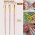 SILPECWEE 3 Pcs Oval Nail Brush Set - Rose Gold Acrylic Nail Art Brushes for Manicure