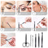 Manicure Pedicure Kit, 5 Pieces Nail Clippers Set for Fingernails & Toenails with Travel Case for Men & Women