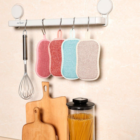 10 Pieces Reusable Kitchen Sponges, Non-Scratch Microfiber Scrubber Pads for Cleaning Dishes & Pots