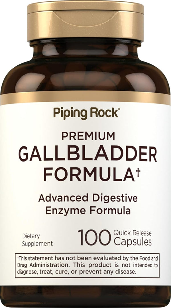 Piping Rock Gallbladder Formula, 100 Capsules, Advanced Digestive Enzyme Supplement for Men & Women, Non-GMO