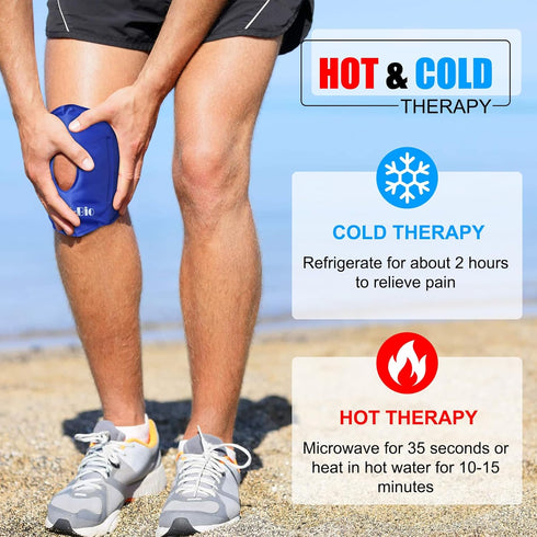 Knee Cold Pack for Injury, 2 Reusable Hot and Cold Ice Packs for Joint Pain and Swelling
