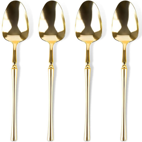 Infinity Flatware Gold Teaspoons - 20 Count Luxurious Disposable Plastic Cutlery for Events