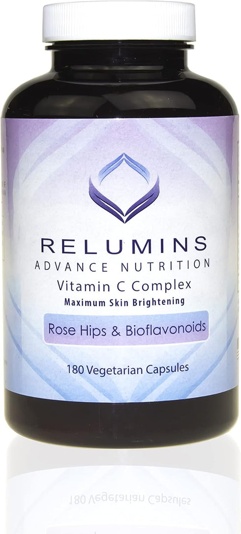 Relumins Advance Vitamin C MAX Skin Brightening Complex with Rose Hips & Bioflavonoids, 180 Capsules