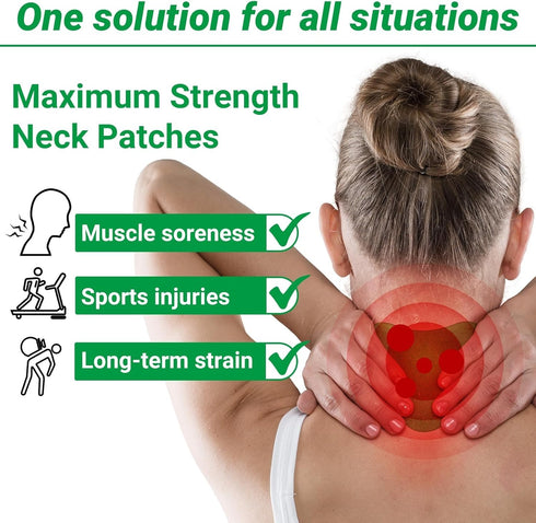 Neck Patches - 24 Count Warming Herbal Plaster Maximum Strength Heat Patches, 8 Hours Deep Heating Extra Strength Joint Soreness Soothing Patch for Neck, Knee, Back, Shoulder