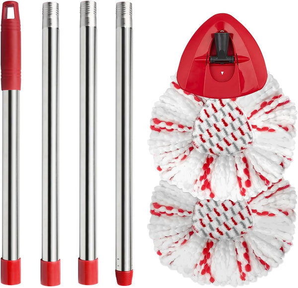 Spin Mop Replacement Head, Base, Handle Compatible with Ocedar EasyWring 1-Tank Microfiber Spin Mop Set