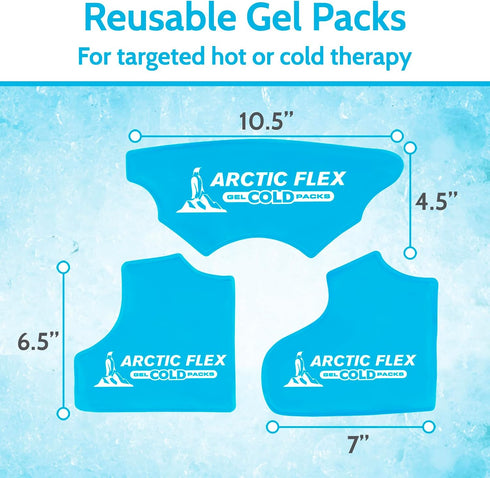 Arctic Flex Gel Replacement Packs - Reusable Gel Ice Packs for Ankle Brace, Hot and Cold Therapy for Pain Relief