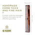 Kent 5T 6.6 Inch Double Tooth Hair Dressing Comb, Fine and Wide Tooth Dresser Comb For Hair, Beard and Mustache, Coarse and Fine Hair Styling Grooming Comb for Men, Women and Kids. Made in England