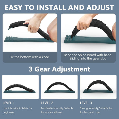 Back Cracker Stretcher for Lower Back Pain Relief, Multi-Level Adjustable Spine Board for Herniated Disc, Sciatica