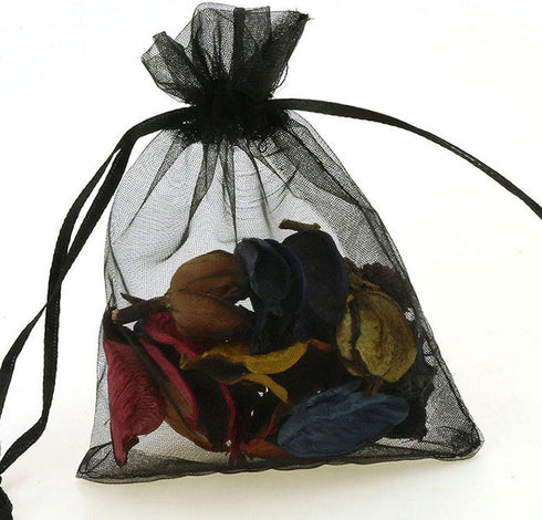 Wudygirl 100pcs Black Transparent Drawstring Organza Bags 5 x 7 Inch for Jewelry, Lipstick, Favors