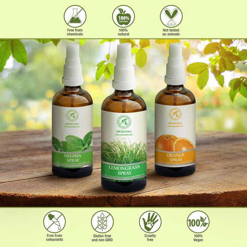 Lemongrass Aromatherapy Spray with Natural Essential Oil 3.4 Fl Oz - Room Mist and Air Freshener