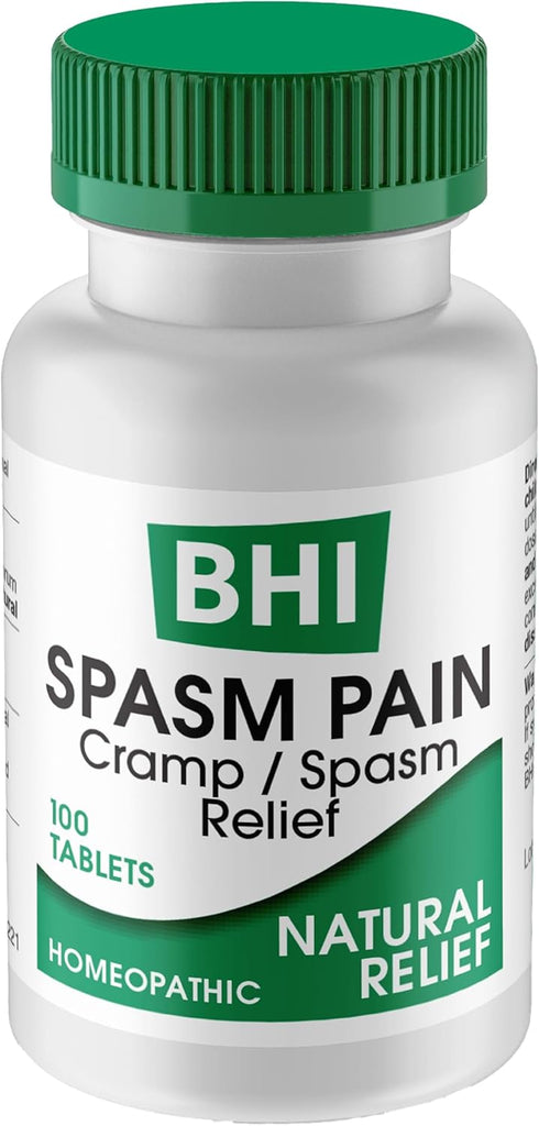 BHI Spasm Natural Relaxer Relief: 100 Tablets for Menstrual Cramps and Muscle Spasms