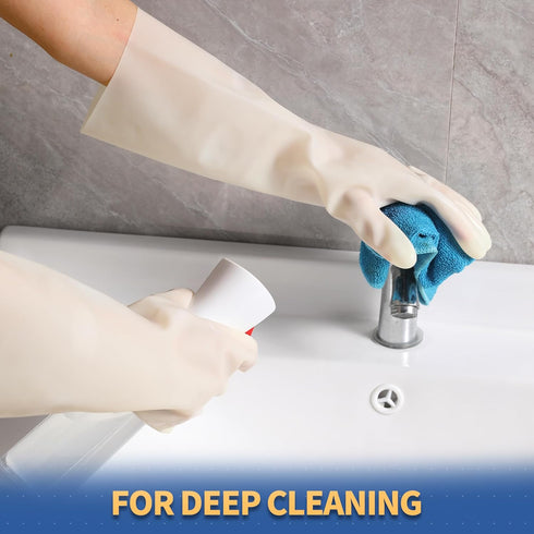 BOOMJOY Heavy Duty Nitrile Cleaning Gloves, Reusable XL Dishwashing Gloves for Kitchen, Bathroom, Gardening, 3 Pairs,