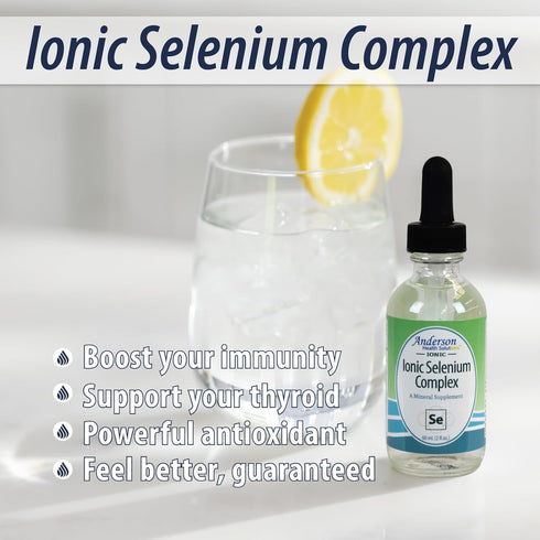 Anderson’s Ionic Selenium Complex, 40 Servings, Liquid Selenium Supplement Drops, 2 fl oz, Supports Thyroid and Immune