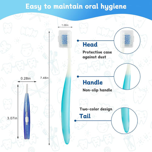 3-Pack Orthodontic Dental Care Kit, Soft Bristle Toothbrushes, Braces-Friendly Brush Flosser
