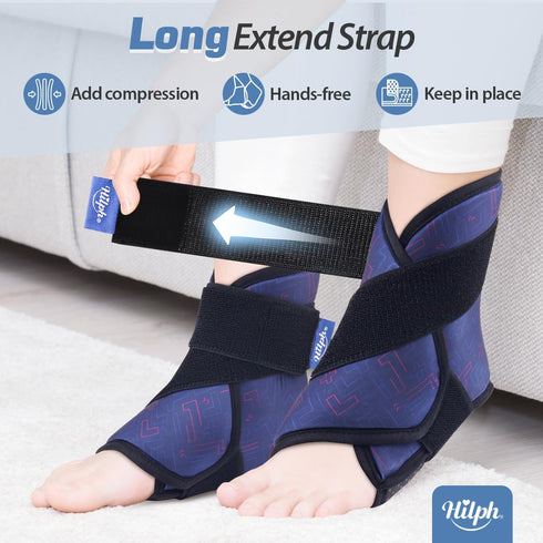 Hilph Ankle Heel Ice Pack Wrap, Reusable Foot Gel Ice Pack for Swelling & Achilles Tendonitis, Hot Cold Compression