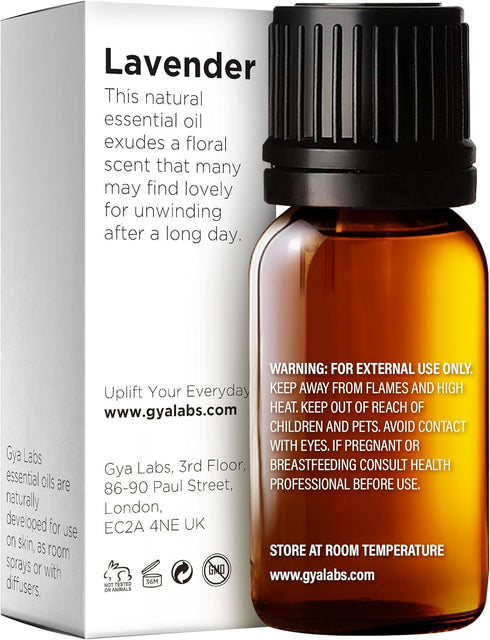 Gya Labs Lavender Essential Oil 0.34 Fl Oz - 100% Pure Natural Lavender Oil for Diffuser, Skin, Hair, Massage, Candle