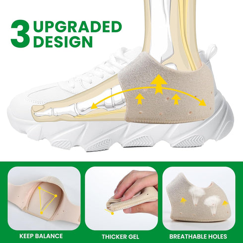 Plantar Fasciitis Gel Heel Protectors, Bukihome Heel Cups for Pain Relief, Heel Inserts for Achilles Tendinitis, Men