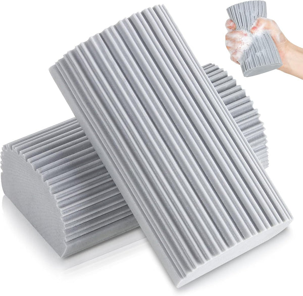 2-Pack Damp Clean Duster Sponge: Magic Sponge Eraser Tool for Cleaning Blinds, Glass, and Faucets