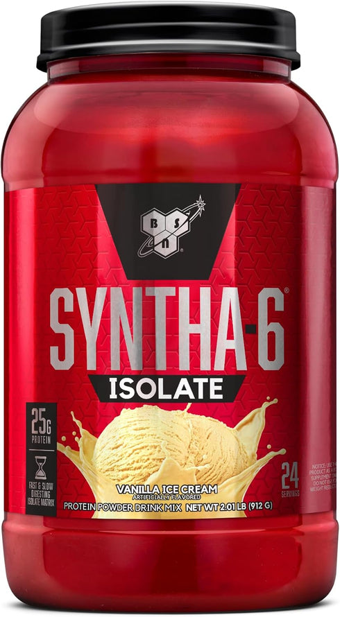 BSN SYNTHA-6 Isolate Protein Powder, Vanilla Flavor, 24 Servings