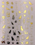 Impressed Authentic Gold Luxury Nail Art Stickers, 5 Sheets 500+ Metallic Decals for Fake Acrylic Nail Design