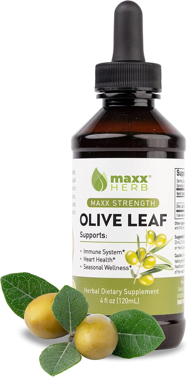 Maxx Herb Olive Leaf Extract Max Strength Oleuropein Liquid Absorbs Better Than