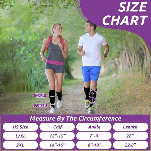 Shyyween 3 15-20mmhg Pairs Zipper Compression Socks Non Slip Grip for Men Women Knee High Socks for Nurse Pregnant