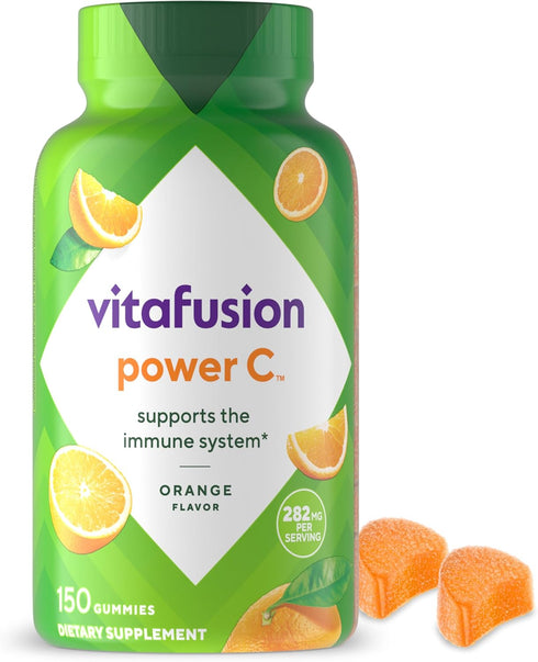 Vitafusion Power C Vitamin C Gummies for Immune Support, Orange Flavored, 282
