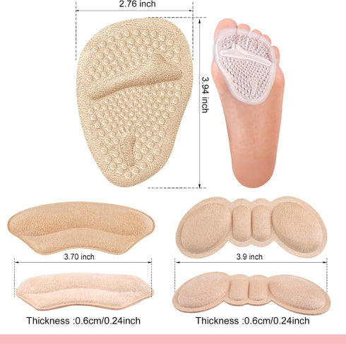 Viybtue 6 Pairs Heel Grips for Women's Shoes, Heel Pads for Shoes, Shoe Cushions for Women High Heel Comfort Pads