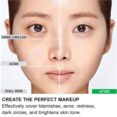 Mushroom Head Air Cushion & BB Cream CC Cream Liquid Foundation Concealer for Lasting, Moisturizing Makeup Base