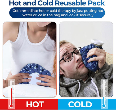 Ice Pack for Injuries Reusable - Ohuhu 3 Packs Ice Cold Packs for Hot & Cold Therapy, 3 Sizes, Snowflake Design