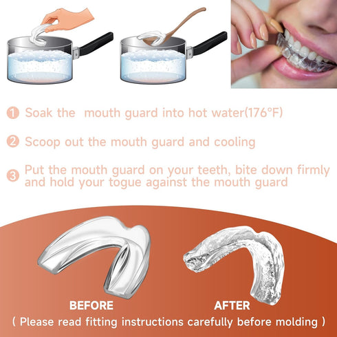 4 Pack Orange Kids Mouth Guard for Teeth Grinding, Comfortable Night Guard, Moldable Child Bite Guard for Clenching
