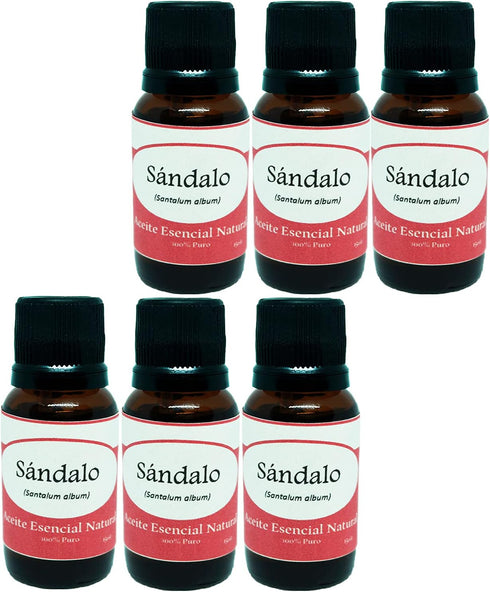 KRISAMEX Sandalwood Natural Essential Oils 6 Jars Diffuser Aromatherapy Set CB