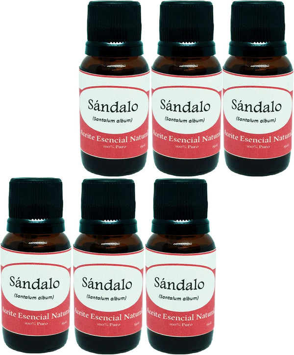 KRISAMEX Sandalwood Natural Essential Oils 6 Jars Diffuser Aromatherapy Set CB