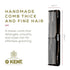 Kent 16TG Fine Tooth and Wide Tooth Comb - Handmade Styling Comb for All Hair Types, Grooming Combs