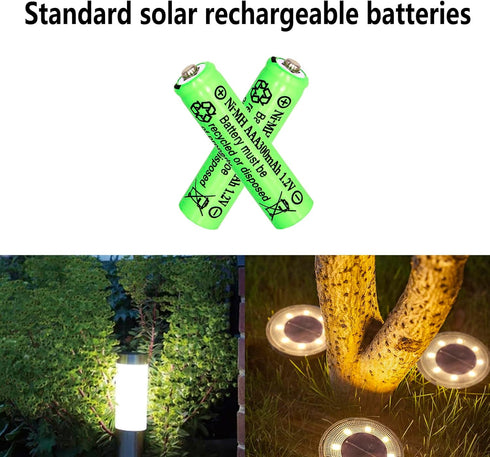 1.2V AAA 300mAh Ni-MH Rechargeable Batteries for Solar Lights, 20 Packs