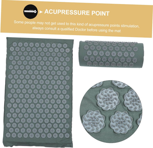 Set GLEAVI Acupoint Shiatsu Massage Mat and Pillow with Non-Slip Yoga Mat, Washable Full Body Massage Cushion for Back