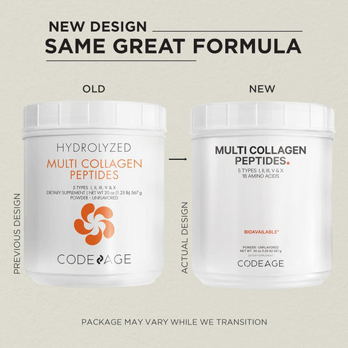 Codeage Multi Collagen Protein Powder Peptides, 2-Month Supply, Hydrolyzed, Type I, II, III, V, X Grass Fed All in One