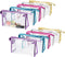 Hedume 10 Pcs Transparent Waterproof Cosmetic Bag, PVC Clear Makeup Organizing Bags with Zipper for Travel