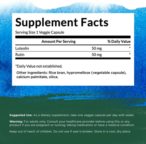 Swanson Luteolin Complex w/Rutin, Brain Support Supplement, 30 Veggie Capsules