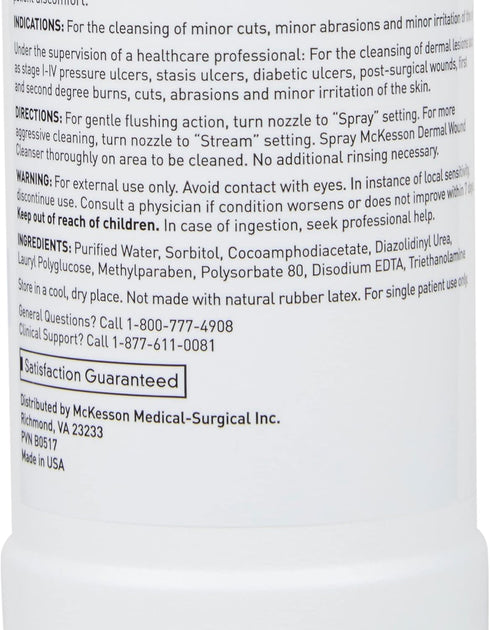 McKesson Dermal Wound Care Cleanser Spray, 8 oz First Aid Wash for Minor Injuries, Cuts, Burns