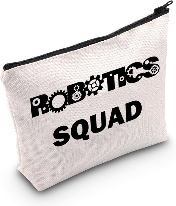 Robotics Squad Cosmetic Bag Gift for Robots Lover, Robot Gear Toy Makeup Bag