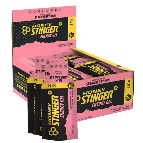 Honey Stinger Strawberry Kiwi Energy Gel | Caffeinated Gluten Free Sports Nutrition for Exercise, 24 Pack