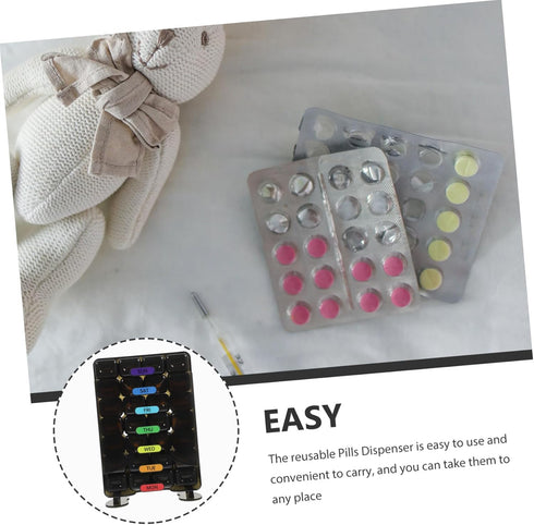 Portable Weekly Pill Organizer with Compartments Compact Travel Medicine Case for Daily Morning and Evening Dose