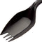BPA-Free Black Disposable Sporks 100 Pk. Eco-Friendly, Recyclable 2-in-1 Utensils for Large Meals, School Lunch,