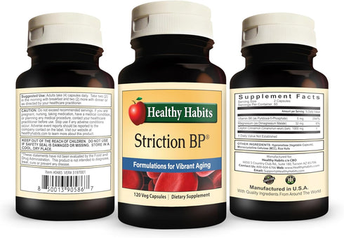 Healthy Habits StrictionBP - Dietary Supplement - 120 Veg-Capsules for Blood Pressure Support